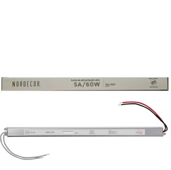 FONTE SLIM DC12V 5A/60W - NORDECOR